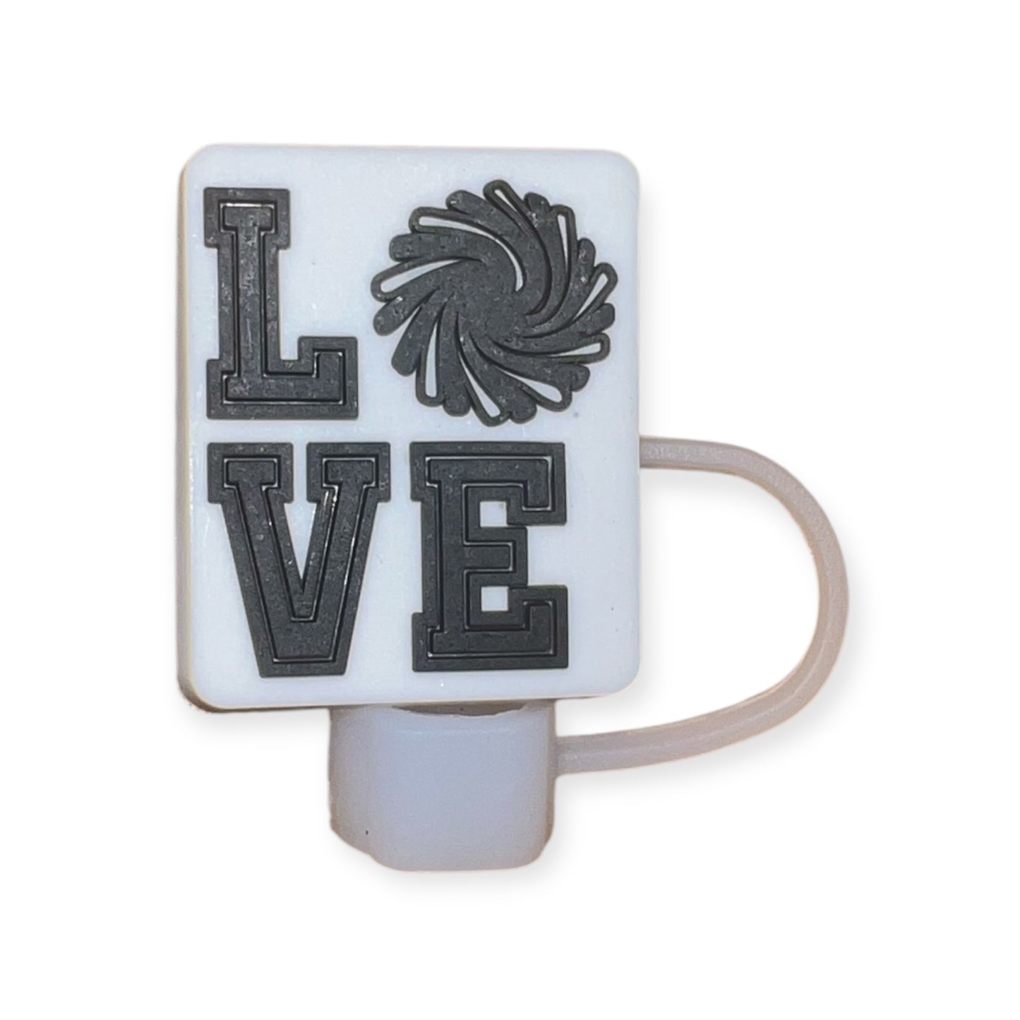 'LOVE' Pom Straw Topper