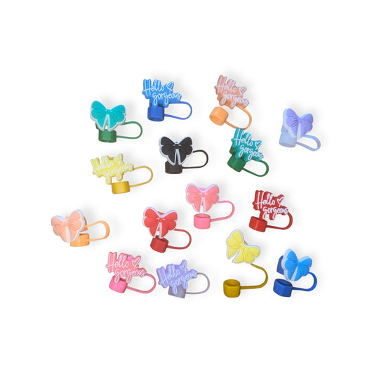 Bow/Hello Gorgeous Straw Topper